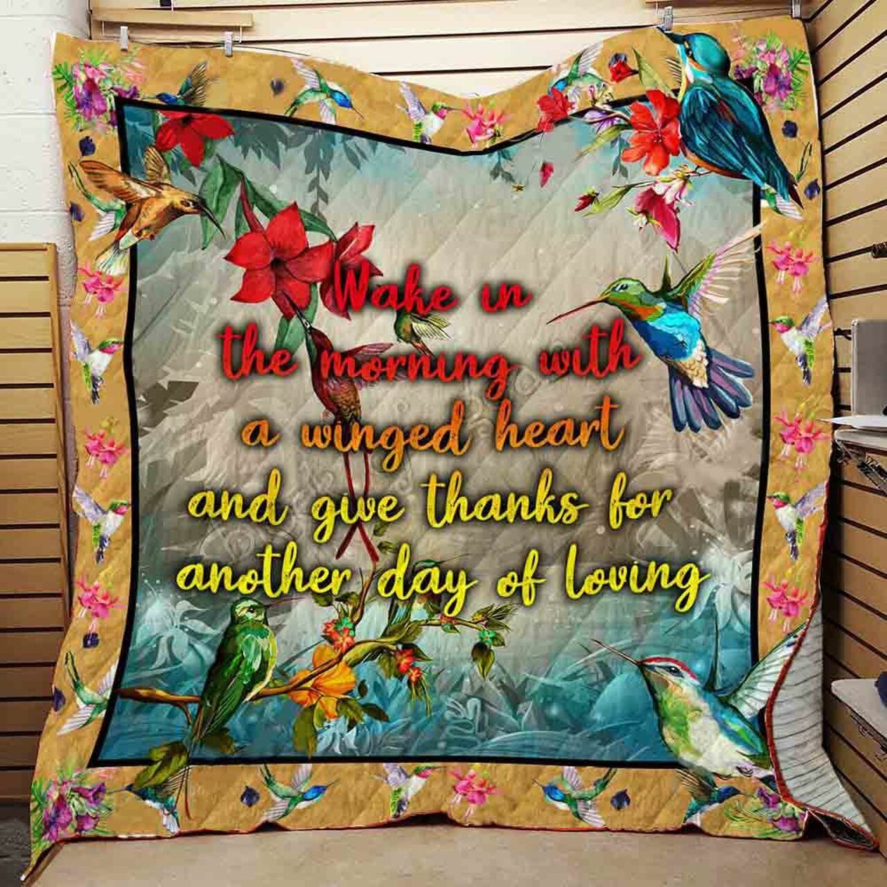 Personalized Hummingbird Spirit Animal Quilt Bedding Set for Home Decoration and Gifts for Family