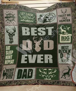Personalized Hunting Dad Quilt Bedding Set Blanket Great for Bedroom Decor and Family Gifts