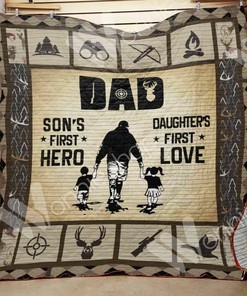 Personalized Hunting Dad Quilt Bedding Set Blanket for Home Decor and Family Gifts