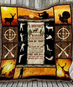 Personalized Hunting Quilt Bedding Set for Home Decoration and Picnics, Gift for Family
