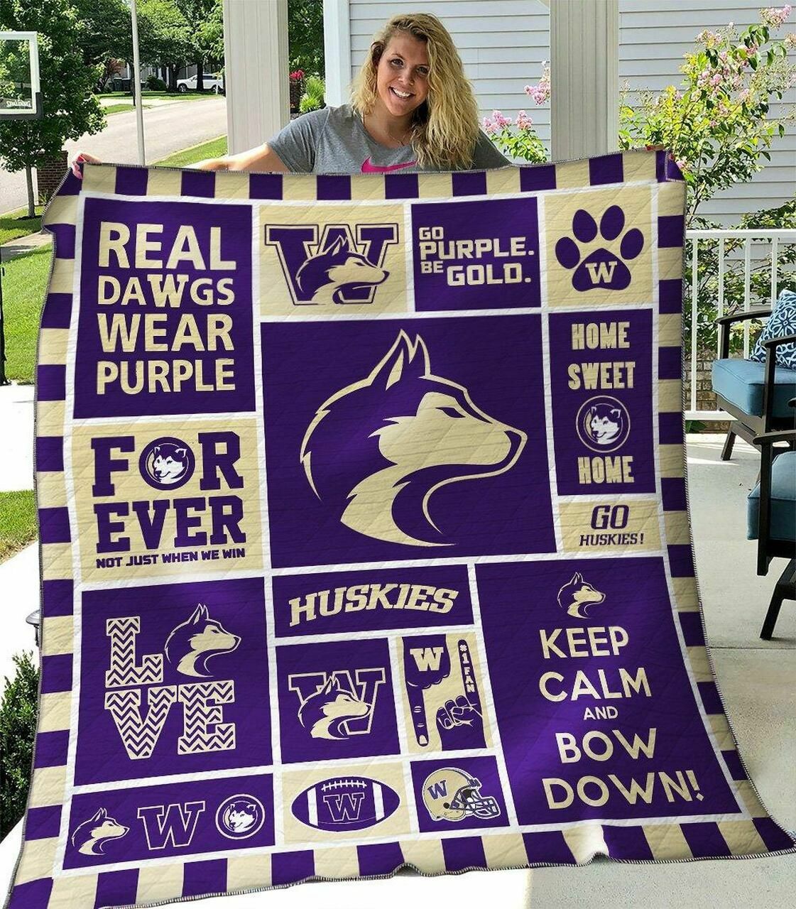 Personalized Huskies Quilt Bed Set Blanket- Great Gifts for Family