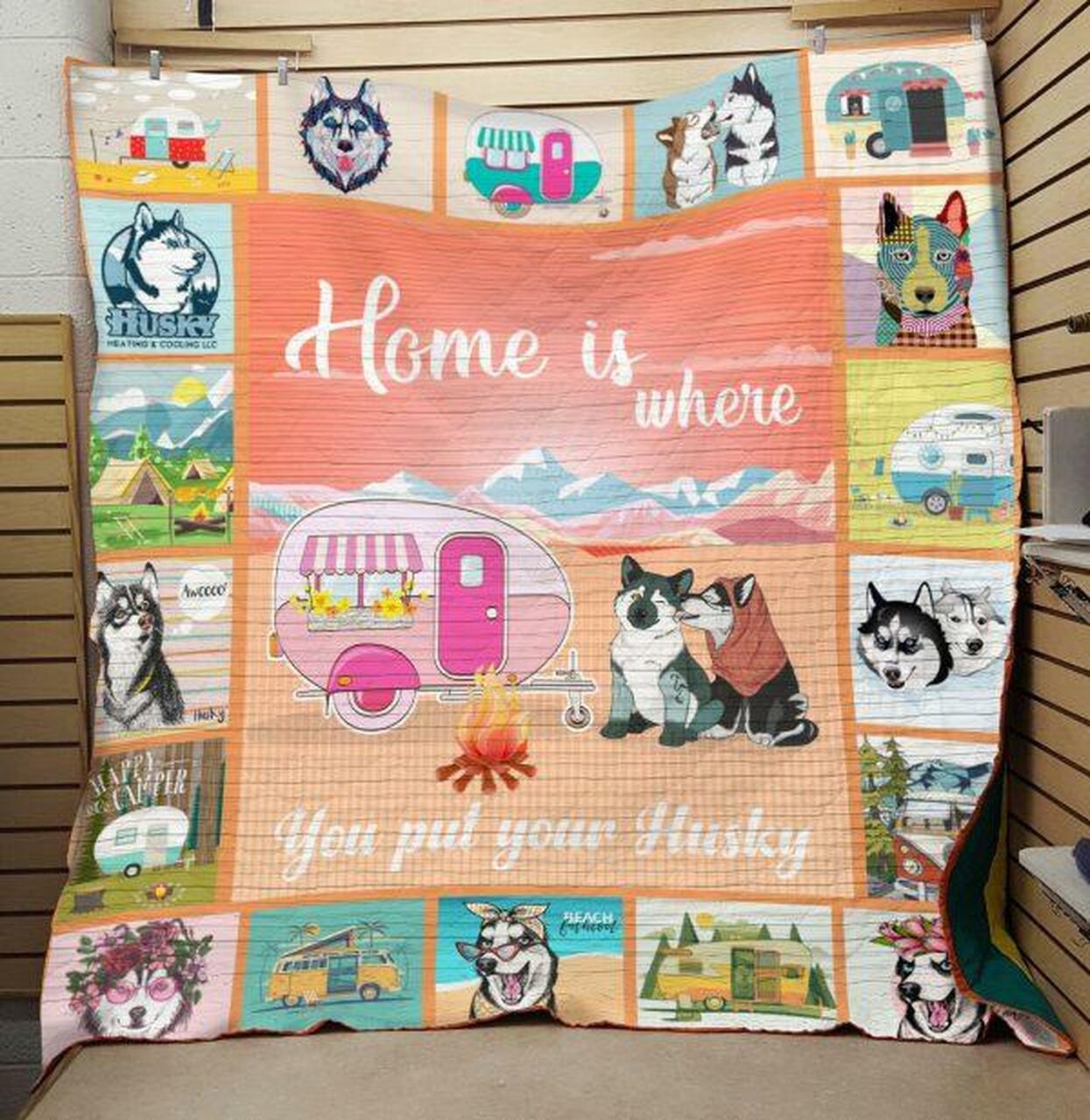 Personalized Husky Quilt Bedding Set for Bedroom Decor, Perfect Gifts for Family