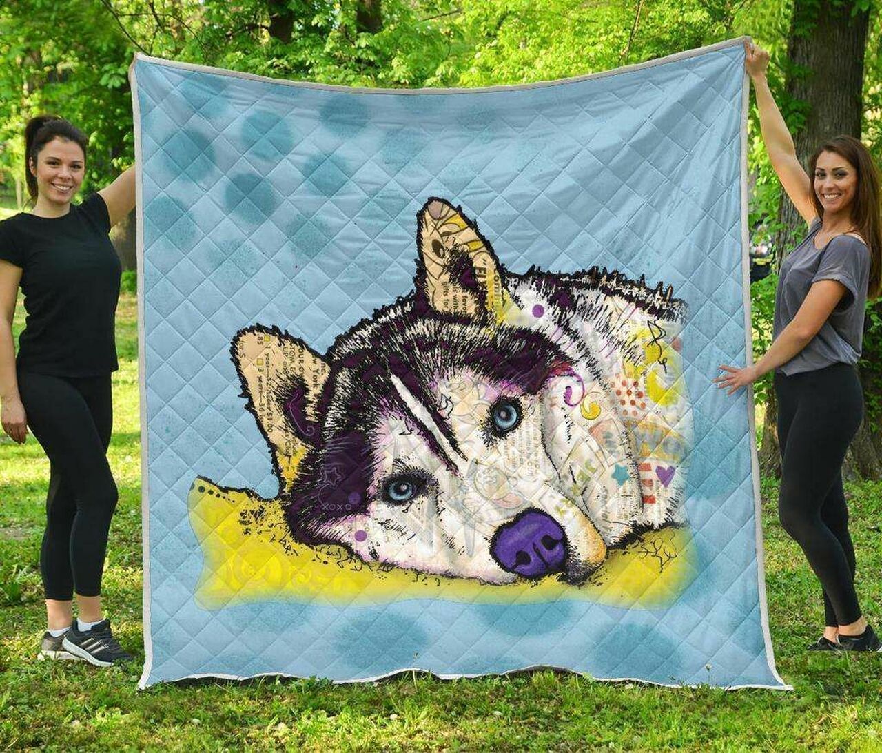 Personalized Husky Quilt Bedding Set for Bedroom and Home Decoration, Perfect Gifts for Family