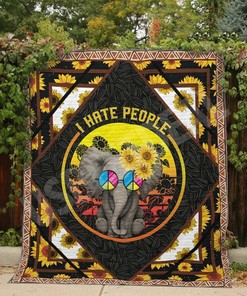 Personalized I Hate People Hippie Quilt Bedding Set Blanket - Great for Bedroom Decoration and Family Gifts