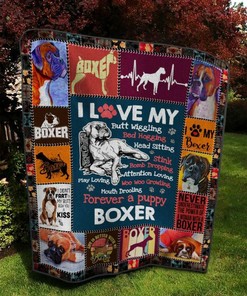 Personalized I Love My Boxer Quilt Blanket Bedding Set - Perfect for Bedroom Decor and Family Gifts
