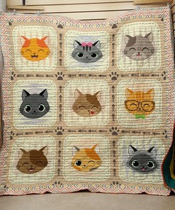Personalized I Love My Cats Quilt Bedding Set for Bedroom Decor and Family Gifts