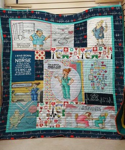 Personalized I Was Born To Be A Nurse Quilt Bedding Set for Bedroom Decoration and Family Gifts