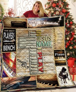 Personalized In Jesus Name I Play Piano Quilt Bedding Set - Perfect for Bedroom Decor