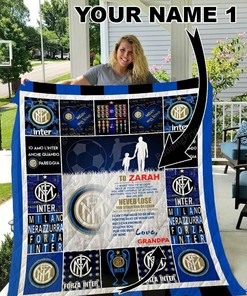 Personalized Inter Milan Personalized Name Quilt Bedding Set, Great for Bedroom Decor and Family Gifts