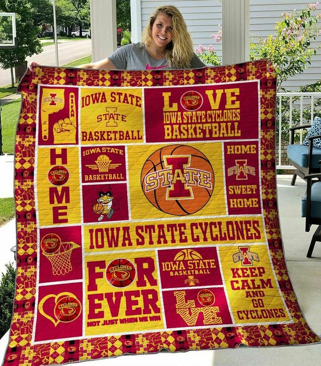 Personalized Iowa State Cyclones Quilt Bed Blanket - Suitable for Picnic according to Hobby