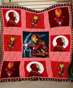 Personalized Iron Man Marvel Avengers Quilt Bedding Set for Bedroom Decor and Family Gifts