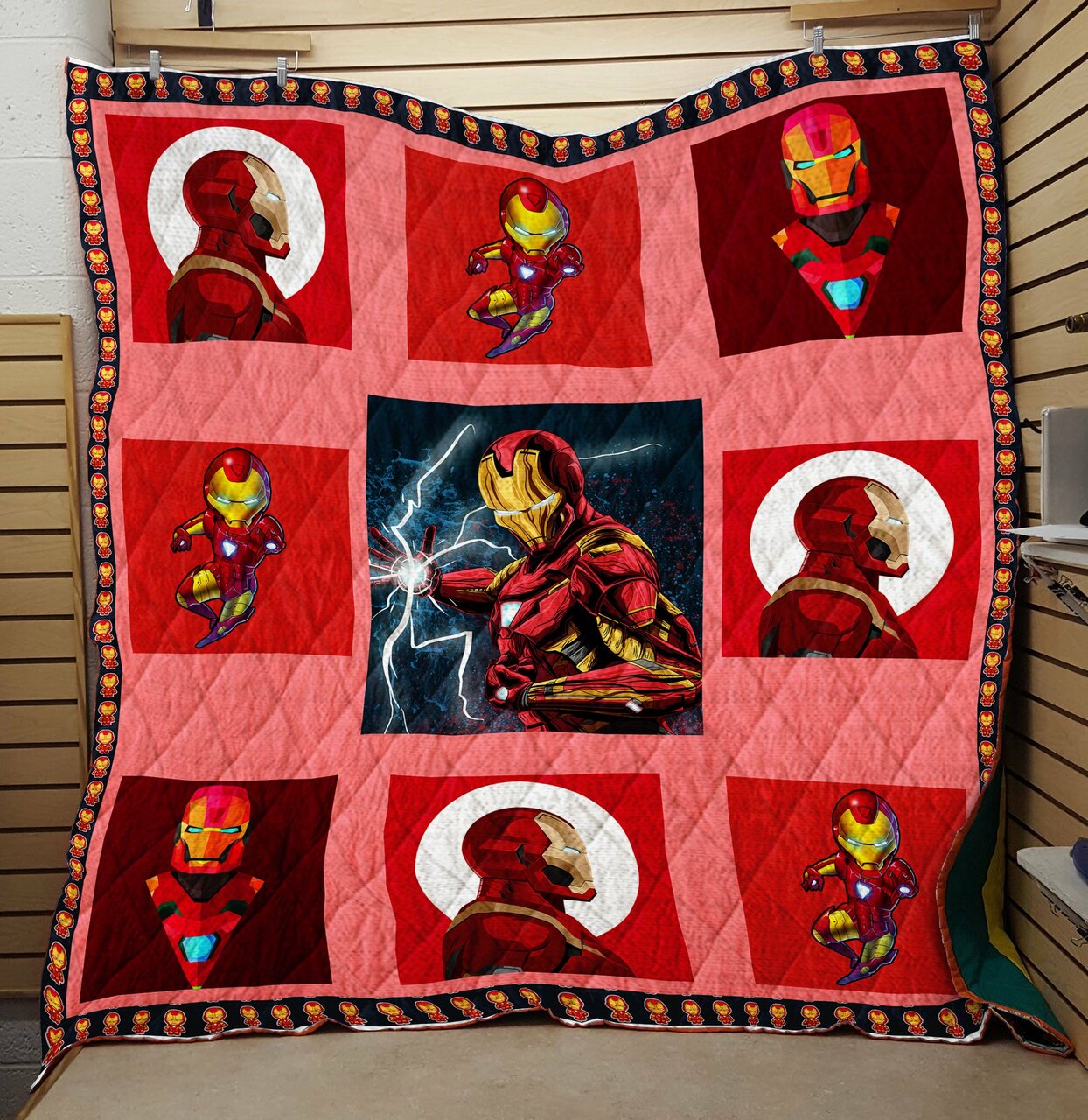 Personalized Iron Man Marvel Avengers Quilt Bedding Set for Bedroom Decor and Family Gifts
