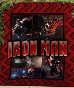Personalized Iron Man Quilt Bedding Set Bedroom Decor, Gifts for Family