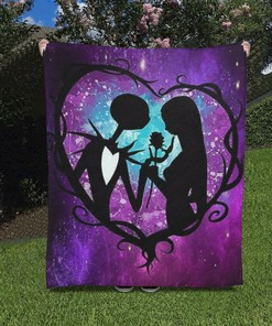 Personalized Jack And Sally Quilt Bedding Set - Great for Bedroom Decoration and Family Gifts