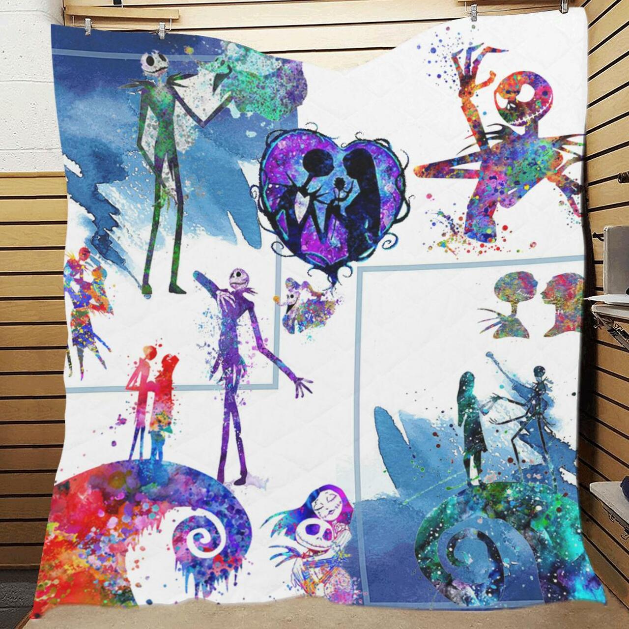 Personalized Jack And Sally Quilt Bedding Set - Perfect Bedroom Decor and Family Gift