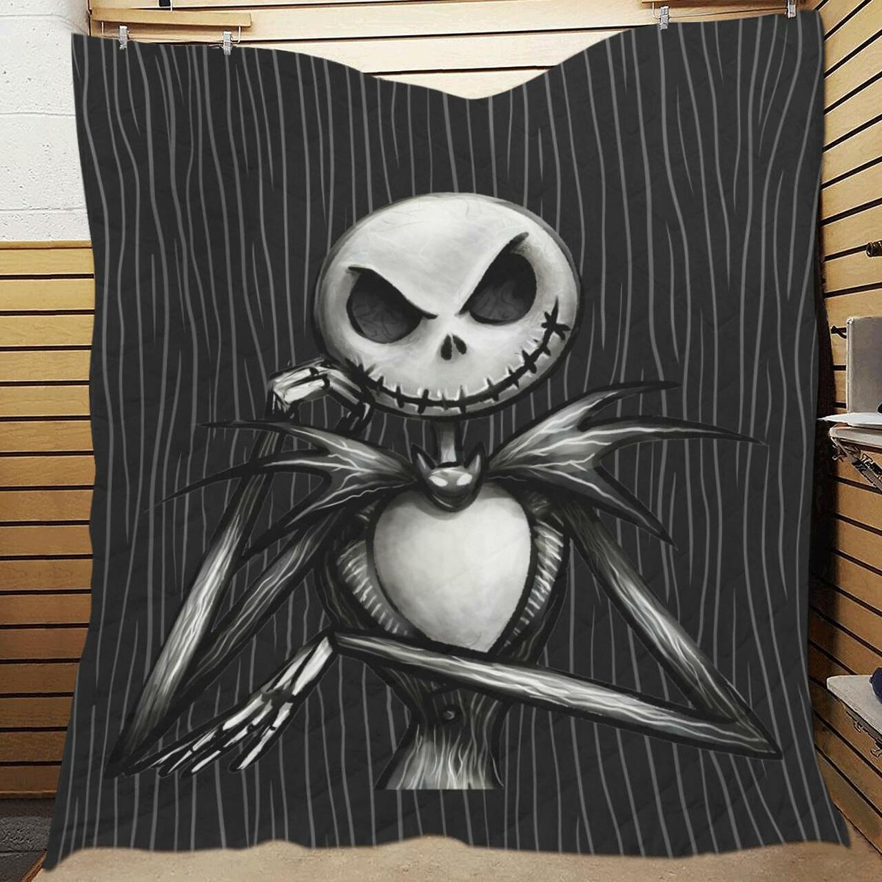 Personalized Jack And Sally Quilt Bedding Set for Bedroom Decor and Family Gifts