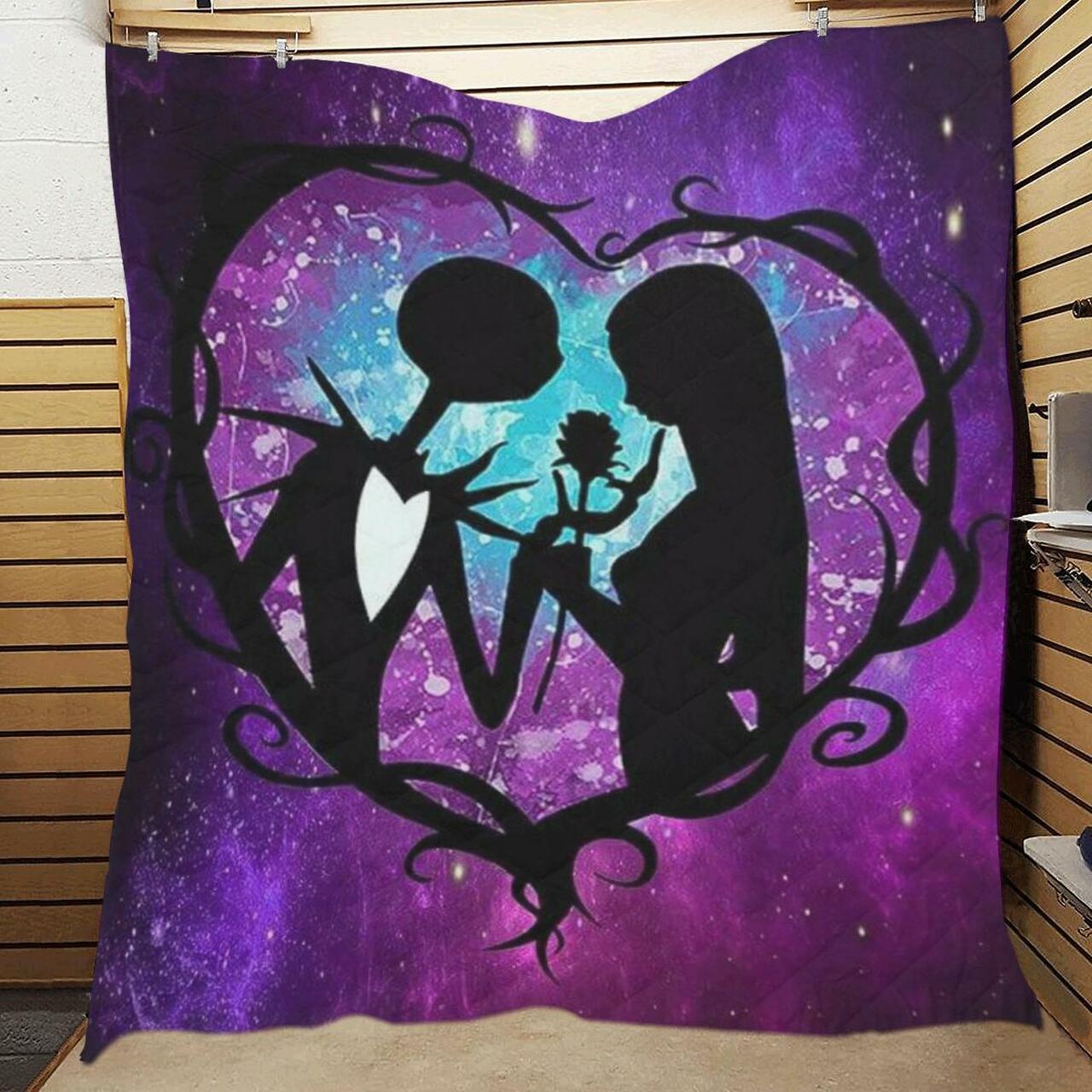 Personalized Jack And Sally Quilt Blanket - Gifts for Family Bedroom Decor