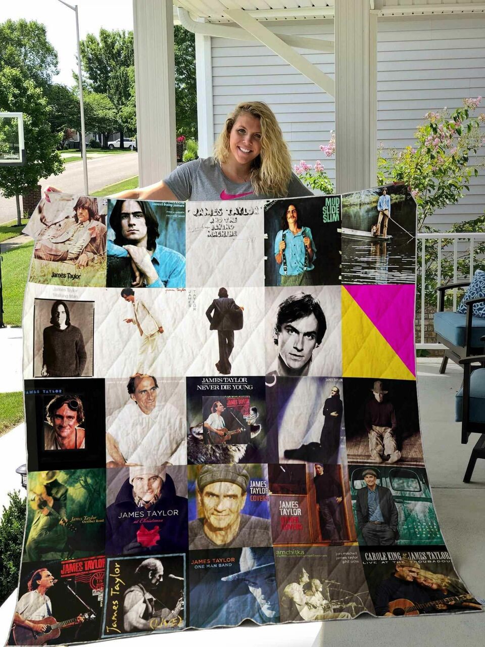 Personalized James Taylor Style 2 Blanket Quilt Bedding Set - Great for Bedroom Decoration and Family Gifts