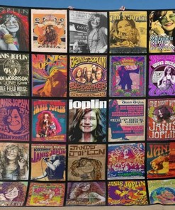Personalized Janis Joplin Quilt Blanket - Gifts for Family Bedroom Decor