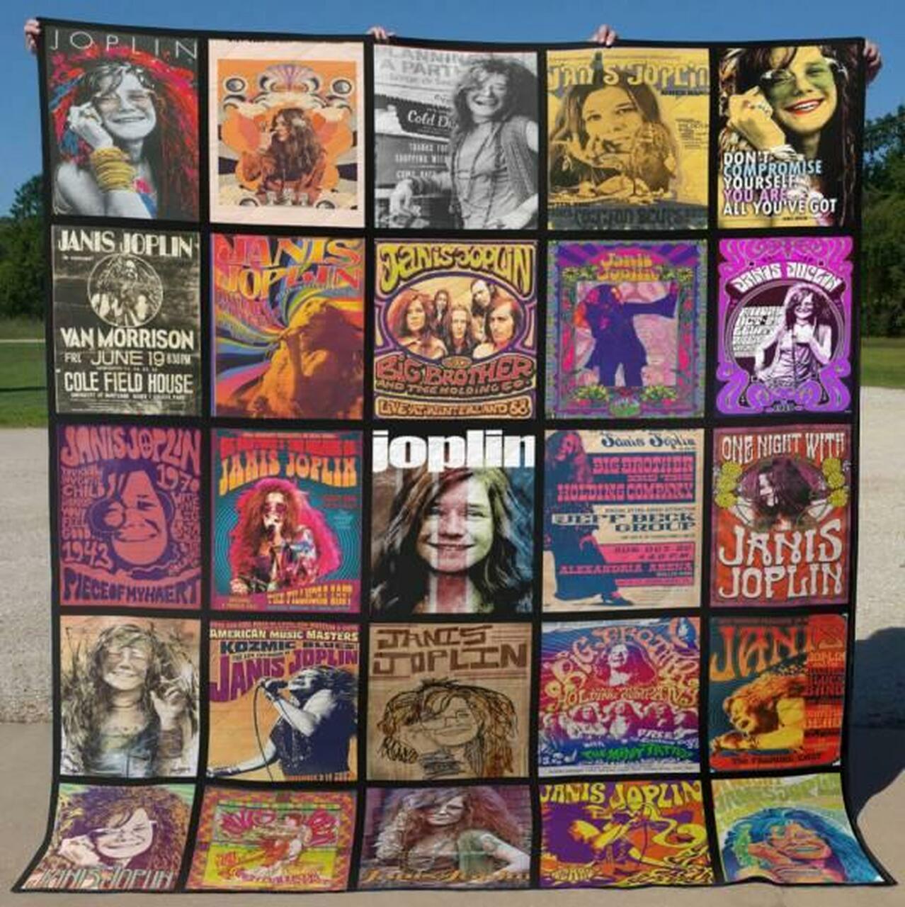 Personalized Janis Joplin Quilt Blanket - Gifts for Family Bedroom Decor