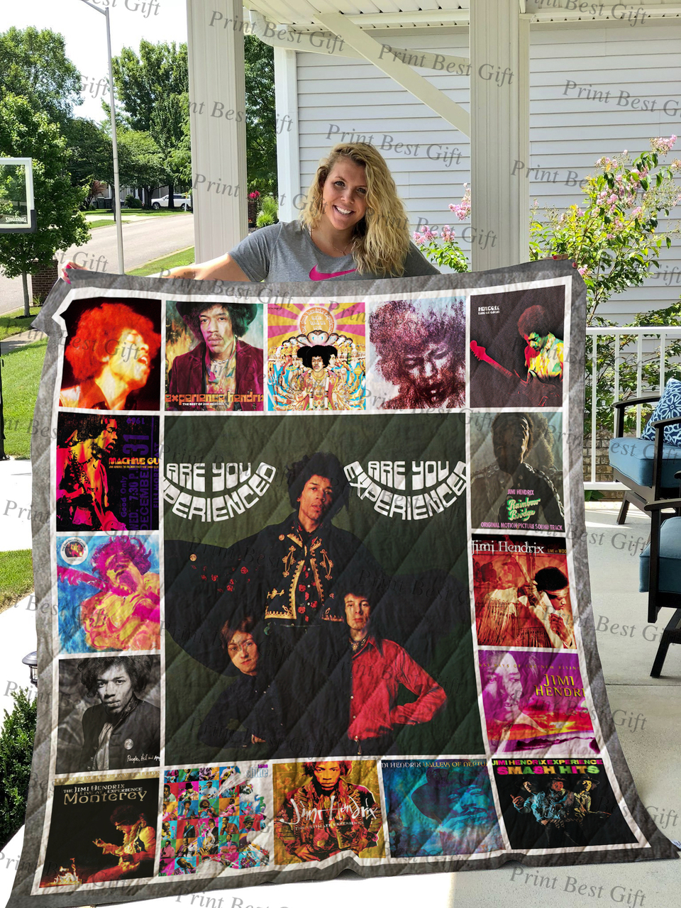 Personalized Jimi Hendrix Quilt Bedding Set for Home Decoration and Family Gifts