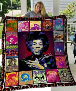 Personalized Jimi Hendrix Quilt Blanket - Perfect for Bedroom Decor and Family Gifts