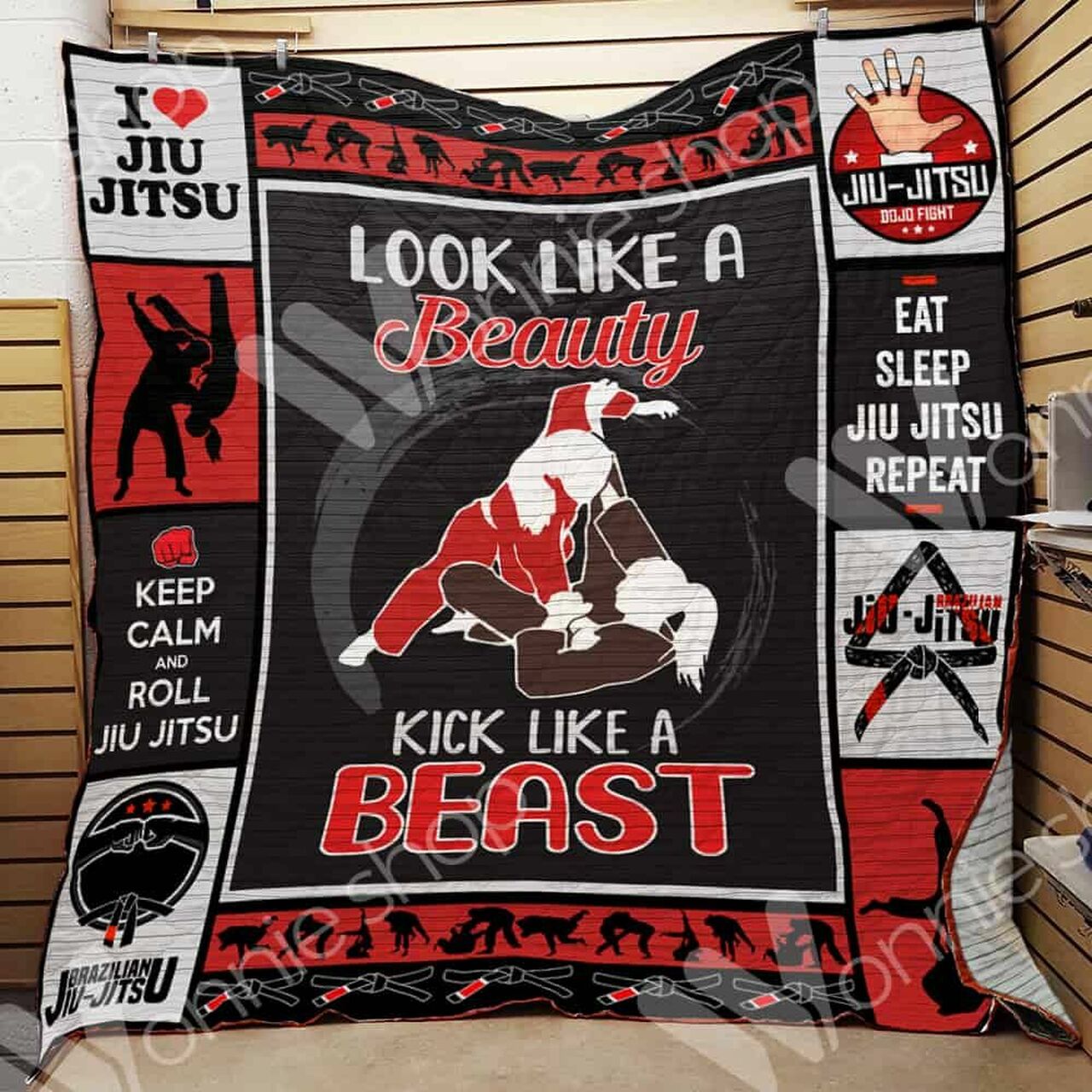 Personalized Jiu Jitsu Quilt Bedding Set for Bedroom Decor and Family Gifts
