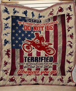 Personalized Joshua Motocross Quilt Bedding Set Great for Bedroom Decor and Family Gifts