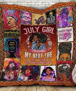 Personalized July Girl Quilt Bedding Set for Home Decor and Picnics, Suitable for Bedroom Decor and Family Gifts