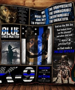 Personalized K Police Officer Quilt Bedding Set Great for Bedroom Decor and Family Gifts