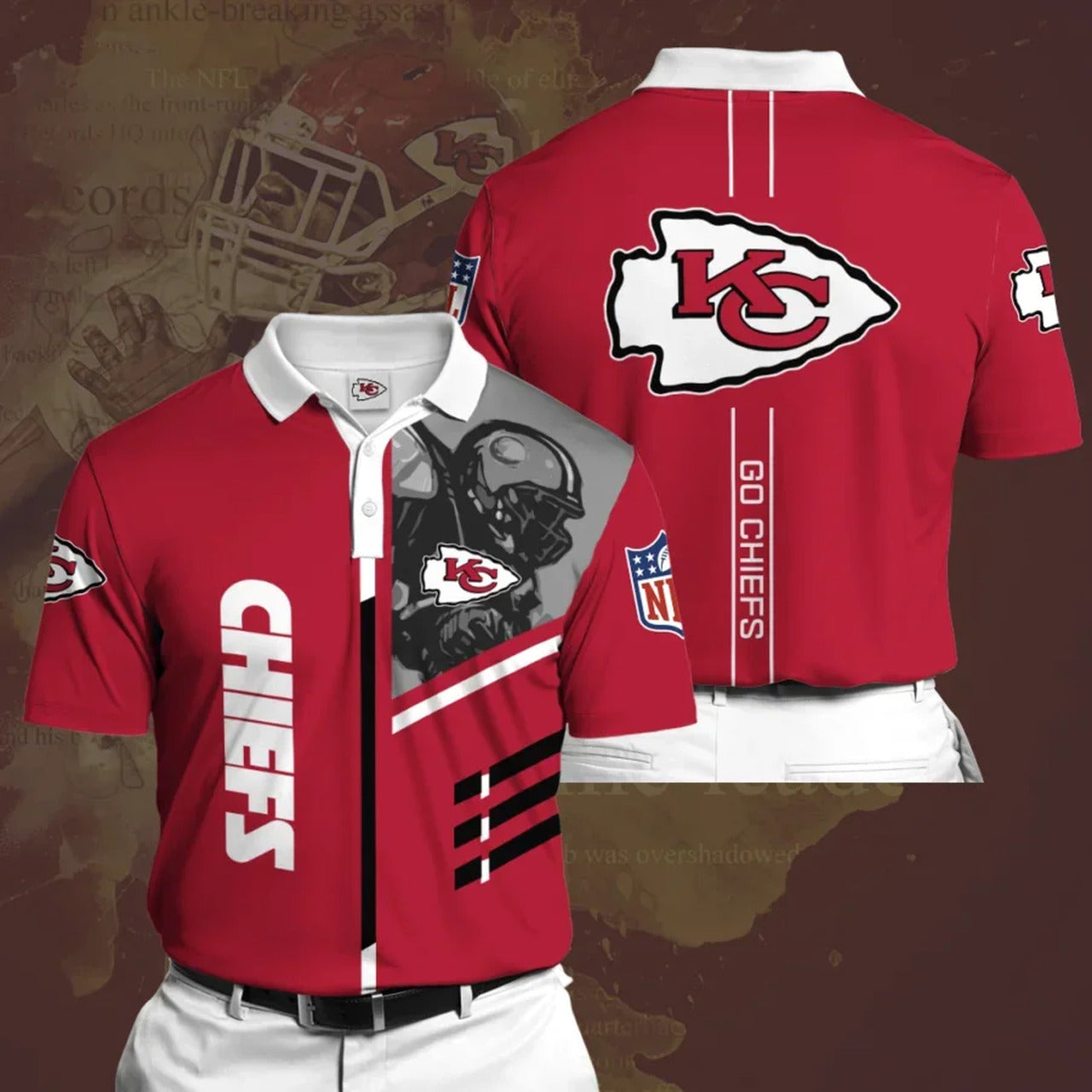 Personalized Kansas City Chiefs No188 Polo Shirt, 3D All Over Print 8511