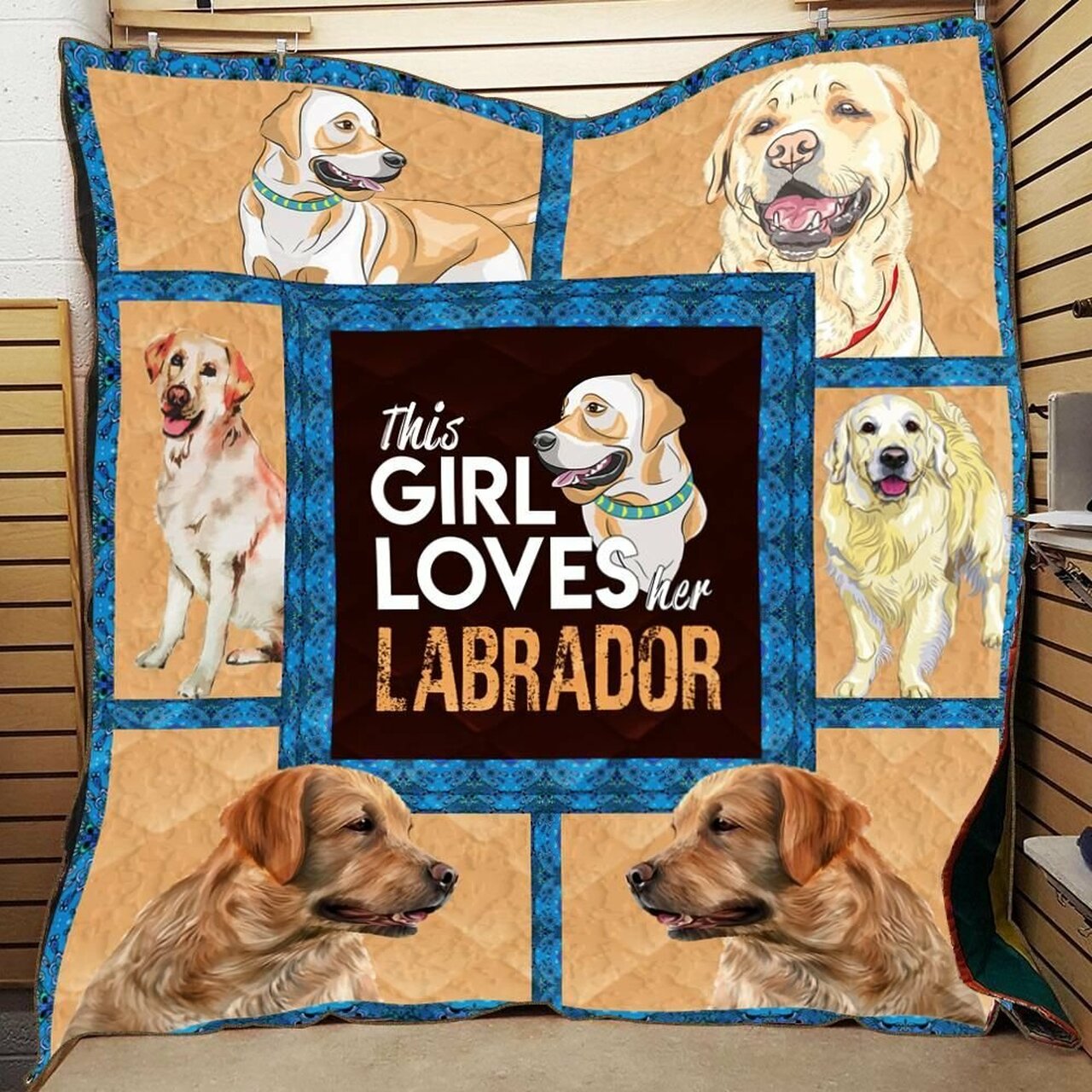 Personalized Labrador Flower Quilt Blanket Bedding Set - Suitable for Home Decoration and Family Gifts