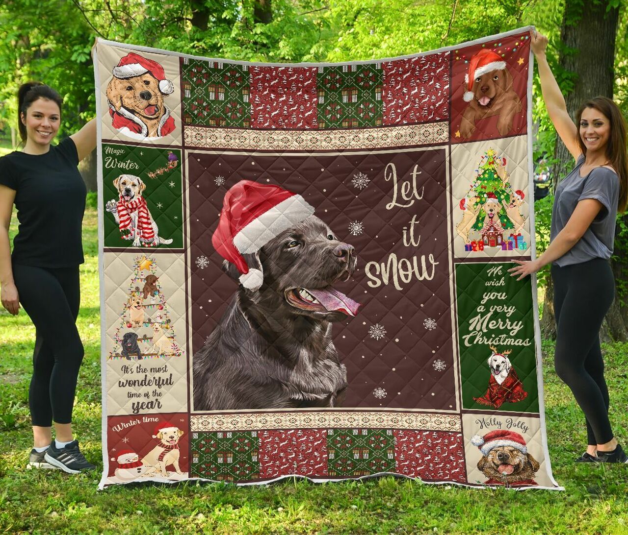 Personalized Labrador Retriever Quilt Blanket Bedding Set for Home Decoration, Ideal for Family Gifts