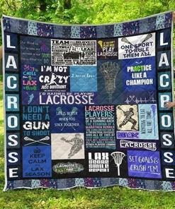 Personalized Lacrosse Boy Quilt Blanket - Gifts for Family Bedroom Decor
