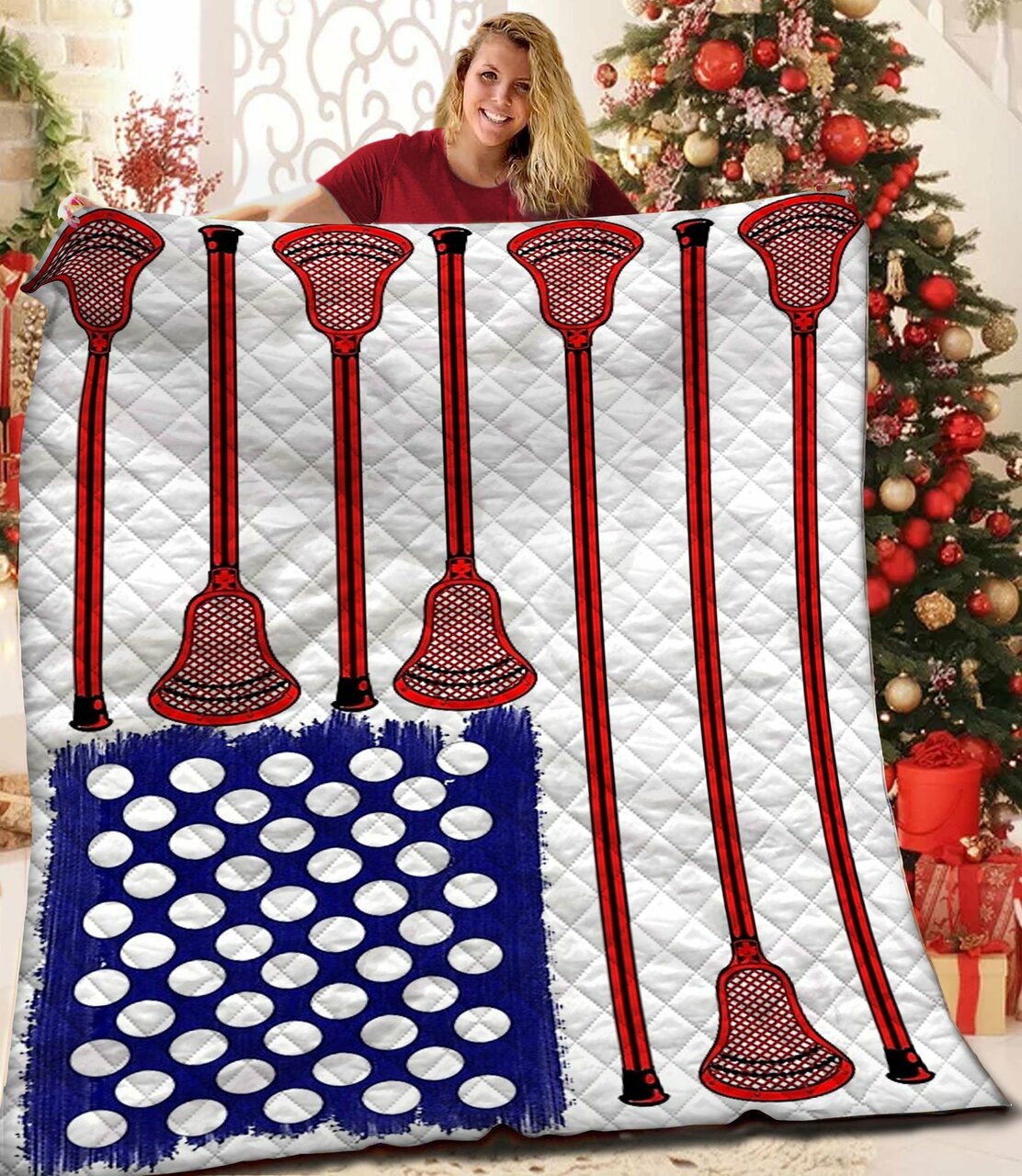 Personalized Lacrosse Quilt Bedding Set - Great for Bedroom Decor and Family Gifts