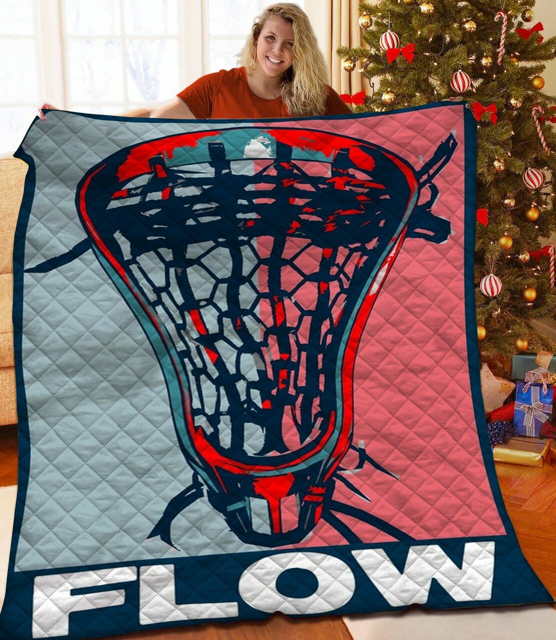 Personalized Lacrosse Quilt Blanket - Great for Home Decoration and Family Gifts