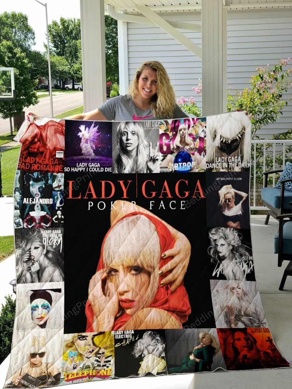 Personalized Lady Gaga Quilt Bedding Set For Fans - Ideal Gifts for Family and Hobby