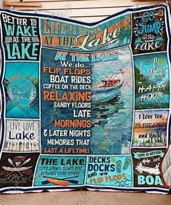Personalized Lake Kayak Quilt Blanket - Great for Bedroom Decoration and Family Gifts