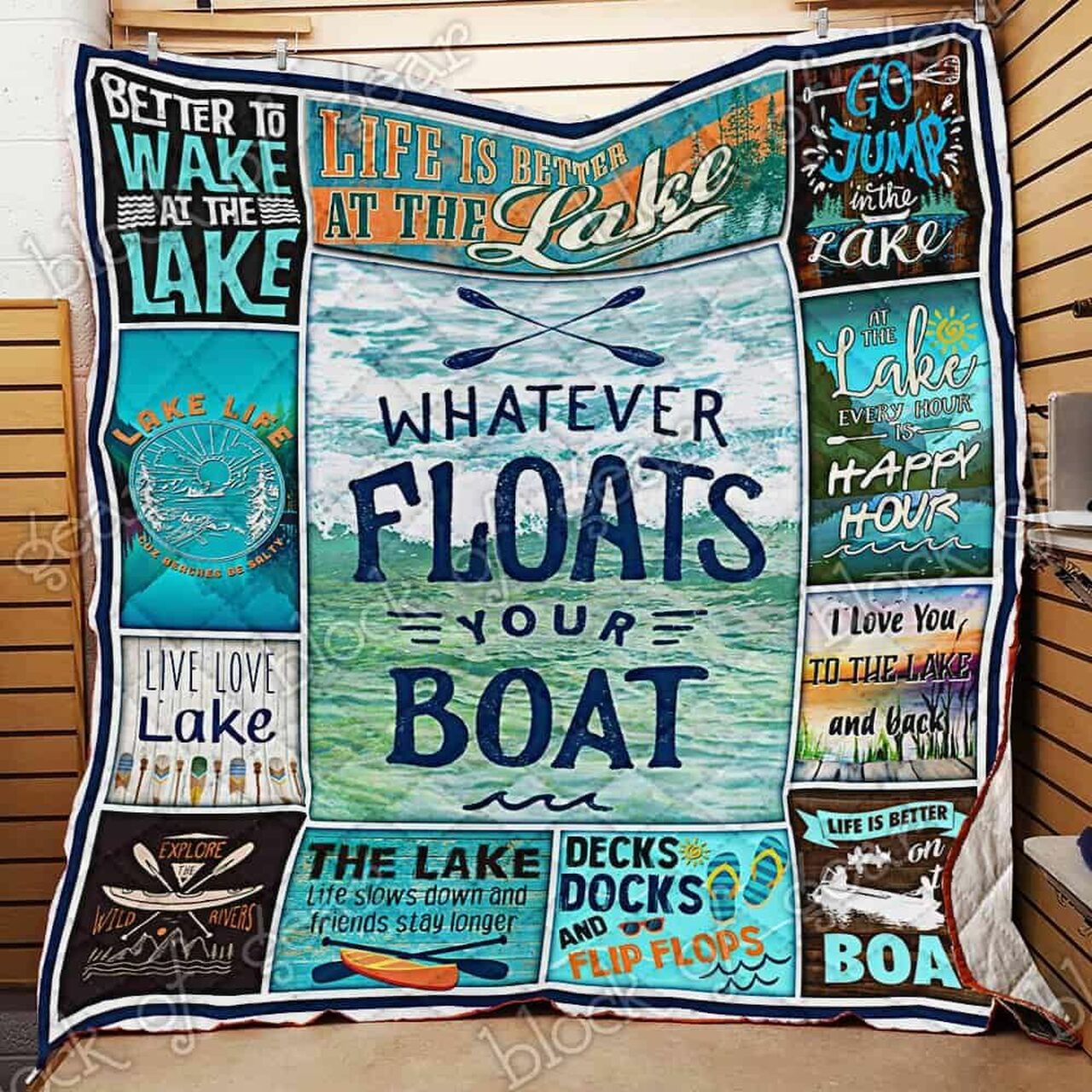 Personalized Lake Lover Quilt Blanket Bedding Set, Suitable for Home Decoration and Picnic