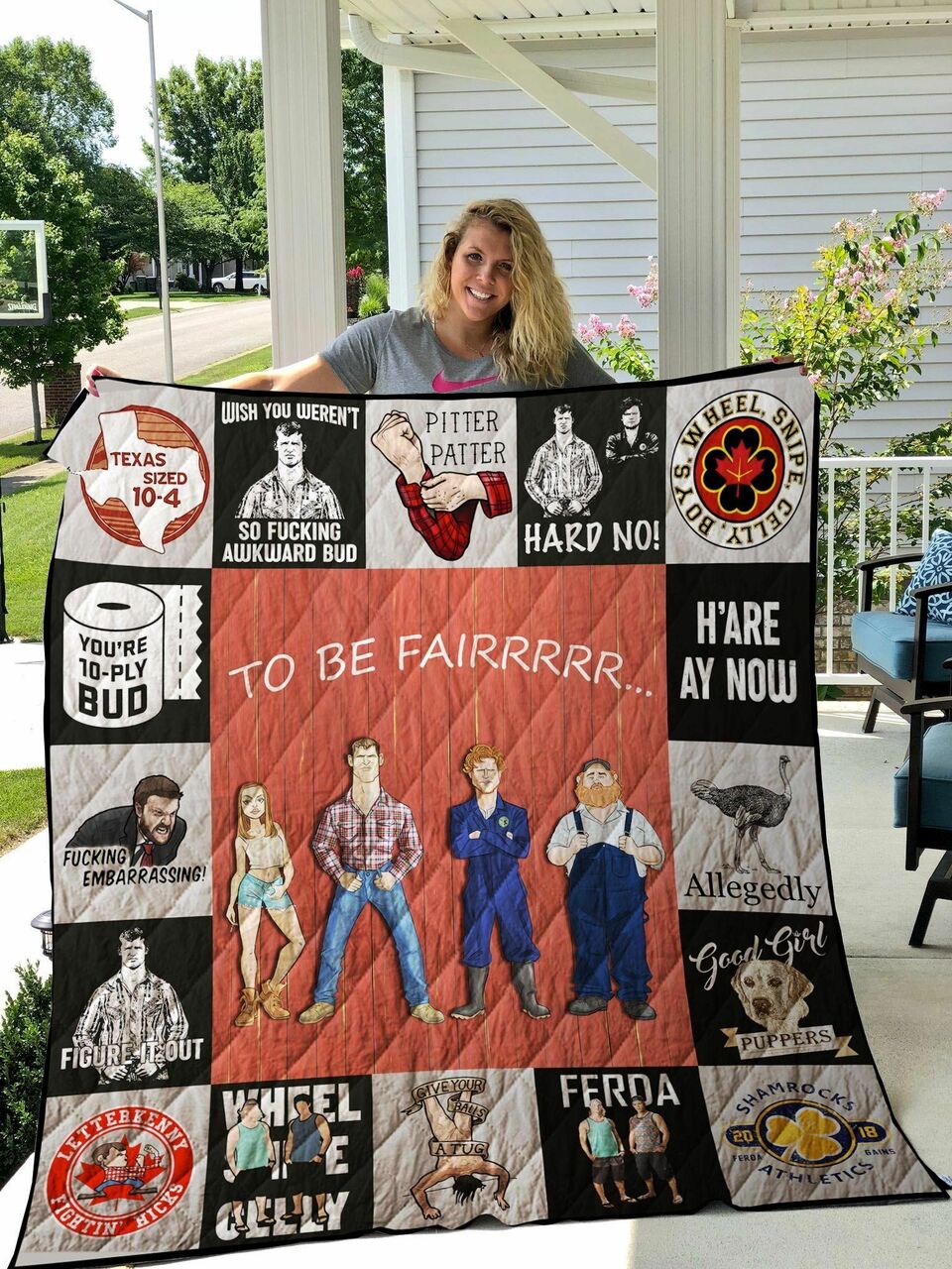 Personalized Letterkenny Quilt Bedding Set Blanket for Home Decor and Picnics, Great for Family Gifts