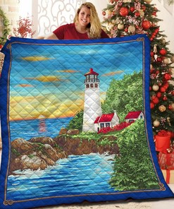 Personalized Lighthouse Quilt Bedding Set Great for Bedroom Decoration