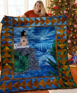 Personalized Lighthouse Quilt Bedding Set - Great for Bedroom Decoration and Family Gifts