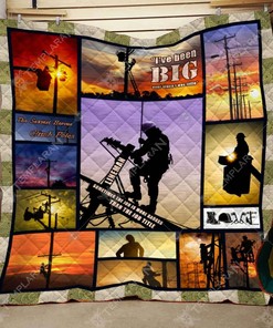 Personalized Lineman 3D Full Printing Quilt Bedding Set Blanket- Gifts for Fans and Family