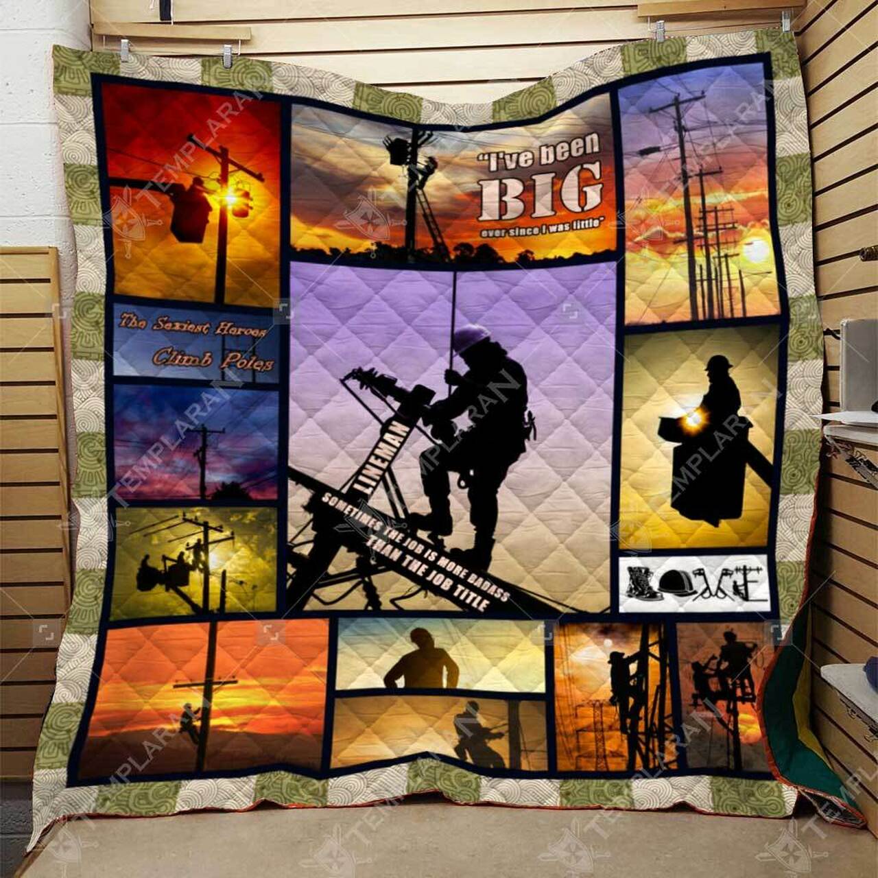 Personalized Lineman 3D Full Printing Quilt Bedding Set Blanket- Gifts for Fans and Family