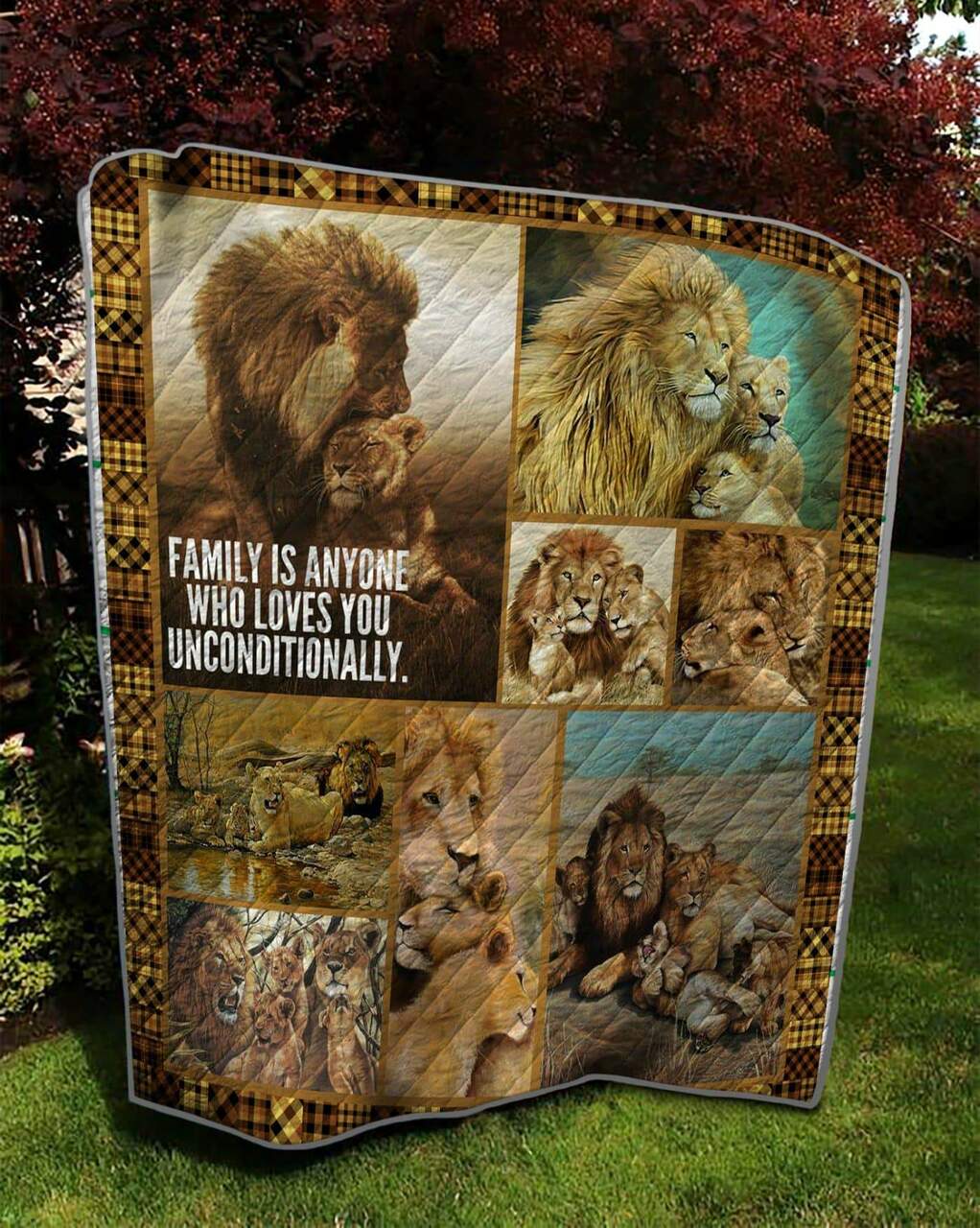 Personalized Lion Quilt Blanket Bedding Set - Great for Bedroom Decor and Family Gifts