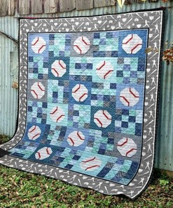 Personalized Little Slugger Quilt Bedding Set for Bedroom Decor and Family Gifts