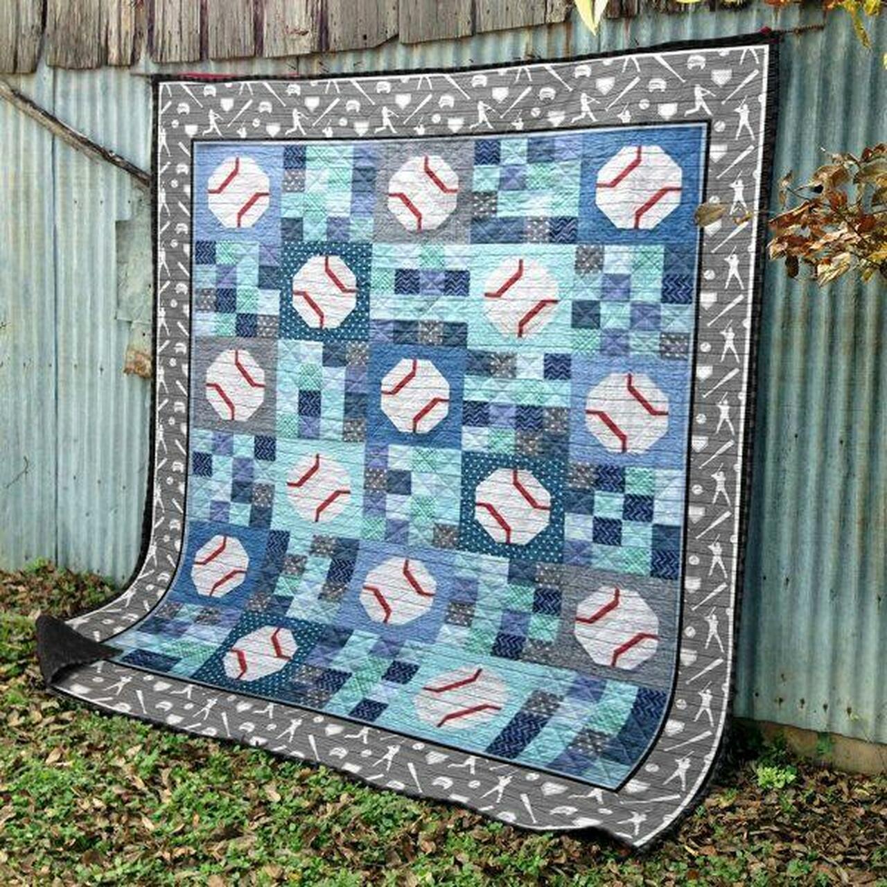 Personalized Little Slugger Quilt Bedding Set for Bedroom Decor and Family Gifts
