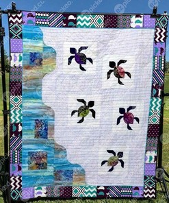 Personalized Little Turtles Quilt Bedding Set for Home Decoration and Family Gifts