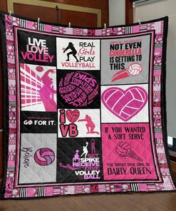 Personalized Live Love Volley Quilt Bedding Set for Bedroom Decor and Gifts for Fans