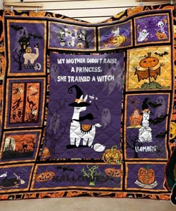 Personalized Llama Halloween Blanket Quilt Bedding Set - Perfect for Bedroom Decor and Family Gifts